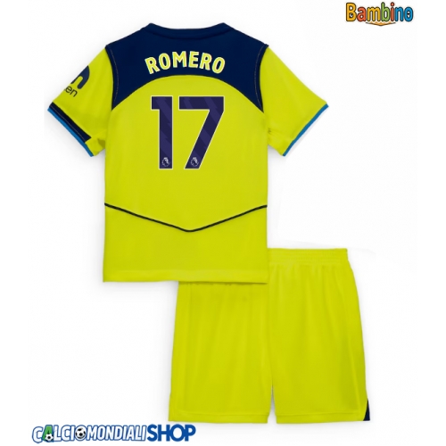 Maglie da calcio Tottenham Hotspur Cristian Romero #17 Terza Maglia Bambino 2025-26 Manica Corta + Pantaloni corti)